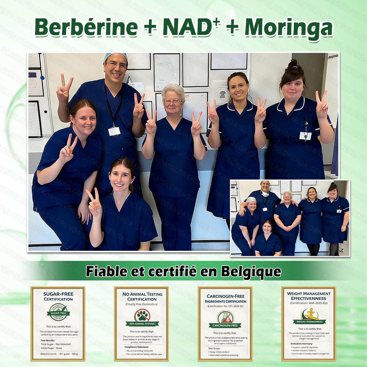 Boutique officielle 🧁 ❇ 𝐆𝐋𝐎𝐑𝐄𝐍𝐃𝐀® Moringa · Berbérine + NAD+ – Patch Microneedle Nano Avancé 10-en-1 (1×/jour, résultats visibles en 7 jours) | Obésité, relâchement cutané, apnée du sommeil, articulations, etc.