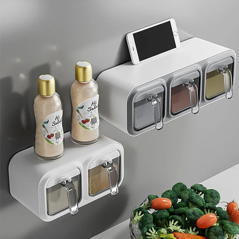 Wall Mounted Kitchen Seasoning Box – Condiment & Spice Storage Organiser