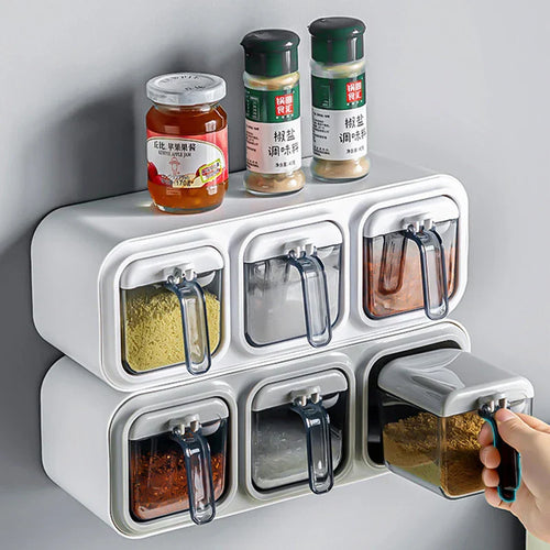 Wall Mounted Kitchen Seasoning Box – Condiment & Spice Storage Organiser