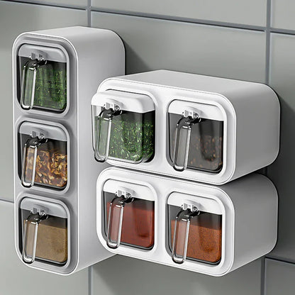Wall Mounted Kitchen Seasoning Box – Condiment & Spice Storage Organiser